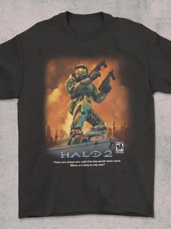 Halo 2 Master Chief T-Shirt – Retro Bootleg Video Game Graphic Tee 209 - Picture 1 of 5